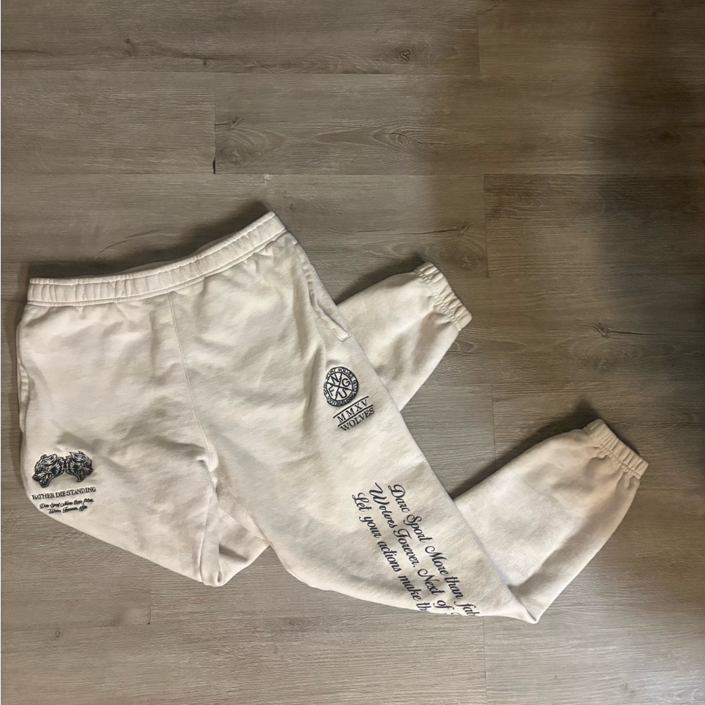 Darc Sport Cream Sweatpants with Black Print